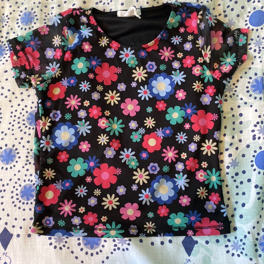Full Tilt black with flowers Tshirt